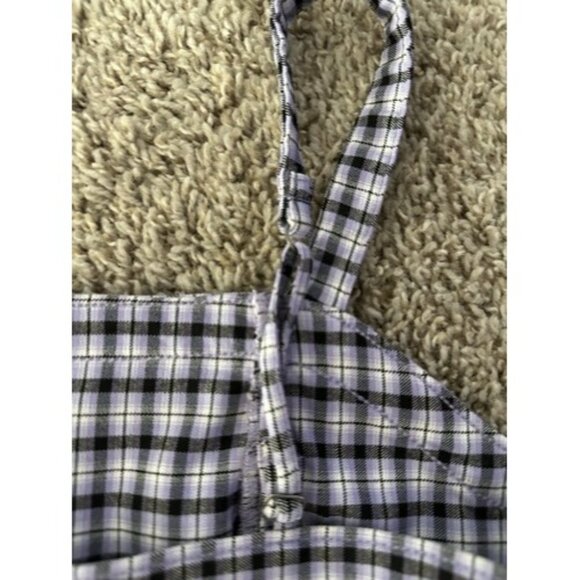 Hollister Advanced Stretch Womens Cropped Top Adj Straps Plaid Size Large - Picture 12 of 13